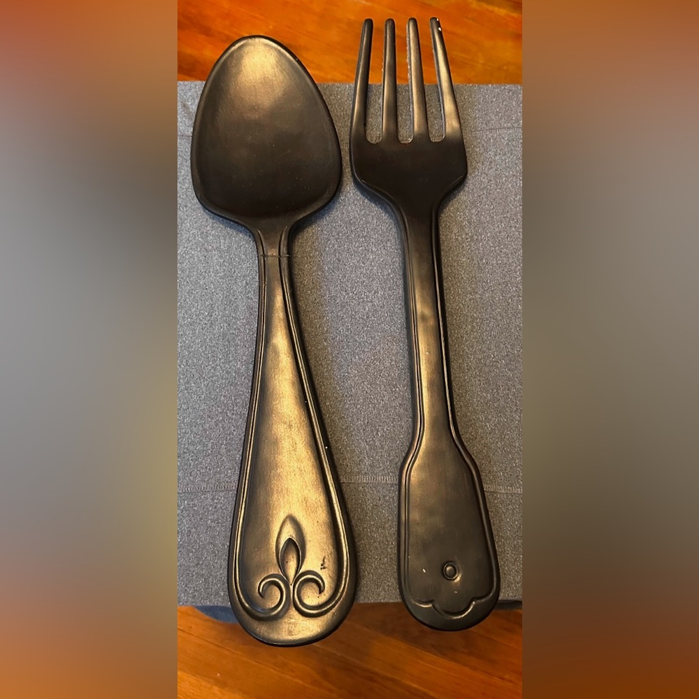 Spoon and fork wall decor.